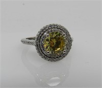 3 ct Canary Yellow Topaz Ring