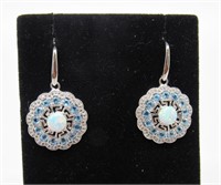 Opal & Blue Topaz Designer Earrings