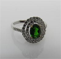 1.7 ct Emerald & White Topaz Ring