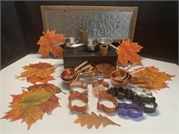 Fall Decor plus Copper Measuring Cups Punch Tin