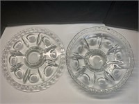 Beautiful Matching Platter & Bowl 
Clear Glass