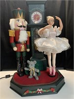 Christmas Clock Nutcracker & Ballerina  Electric