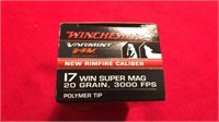 Winchester .17 Supermag 20 Grain 50 Rounds