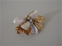 VTG 14k Pearl & Diamond Fan Earrings