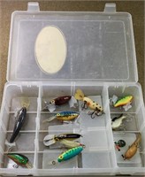 10 Fishing Lures In Plastic Box