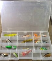 15 Fishing Lures With Plastic Box