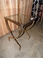 Metal Framed Glass Top Table
