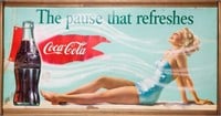 1950s Coca Cola Ad Sign w/ Kay Frame