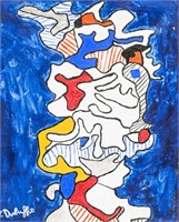 Jean Dubuffet French Acrylic on Canvas
