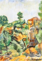 Attr. Paul Cezanne French Oil & Gouache on Paper