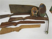Rifle Stock, Homemade Wood gun, 2 hide stretchers,