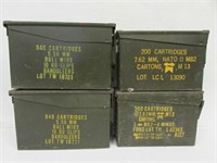 4 Empty Metal Ammo Cans