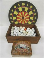 Dart Board, Large box Golf balls, Fish & Chips
