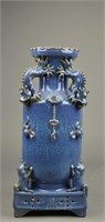 Blue Flambe Rouleaux Porcelain Vase Qianlong