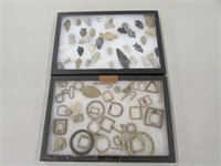 Display of dug buckle and buckle parts,
