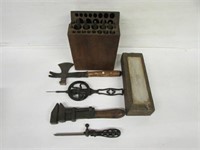Collectible Tools Drill bits, hand drill, crating