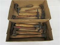 Two boxes of Hammers - Farrier, Cobbler, lathing,