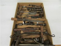 Collectible tools Draw knife, hand drills,