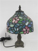 Leaded stained glass lamp, 13"