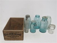 Prune Box with Jars & bottle