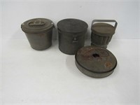 Tinware pudding molds & lunch pails