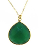 Beautiful Genuine Green Onyx Necklace