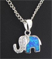 Gorgeous Blue Opal Designer Elephant Pendant
