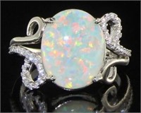 Stunning Large White Opal Designer Ring