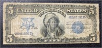 Series 1899 Indian Chief $5.00 Large Silver Cert