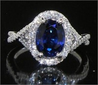 14kt Gold 3.03 ct Sapphire & Diamond Ring