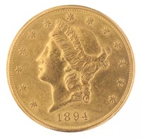 1894-S AU Liberty Head $20 Gold Double Eagle
