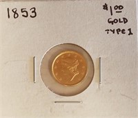 1853 $1.00 Gold Liberty