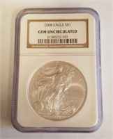 2008 NGC Gem Uncirculated American Silver Eagle