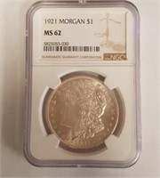 1921 NGC MS62 Morgan Silver Dollar