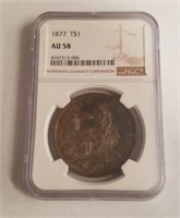 1877 NGC AU58 Silver Trade Dollar
