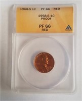 1968 S ANACS PF66 Red Lincoln Penny