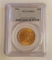 1904 PCGS MS62 $10 Gold Liberty