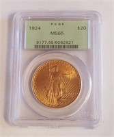 1924 PCGS MS65 $20.00 Gold St. Gaudens