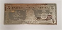 4oz. .999 Silver Indian $5.00 Bill Silver Bar 2004