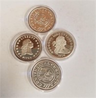 Lot of 4 1oz. .999 Silver Rounds