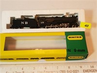Minitrix N-Scale Model RxR Locomotive & Tender