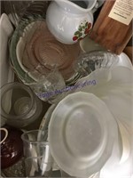 Glassware--bowls, cups, pitcher, etc