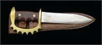 RARE 1944 “HOWARD COLE” 8-POINT KNUCKLE KNIFE.