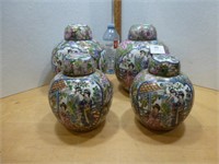 NEW Oriental Ginger Jars - 6" & 8" - qty 4