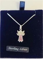 Sterling Silver 925 Angel Pendant & Sterling Chain