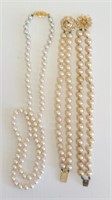 Vintage Pearls Necklace & Bracelets (3 pcs)