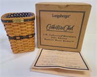 Longaberger Banker's Waste Basket Mini with Box