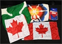 (4) CANADA & SHAMROCK IRISH FLAGS