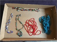 Box lot of beaded necklaces
