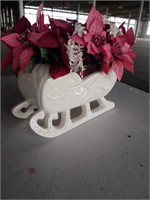 Decorative sleigh with flowers